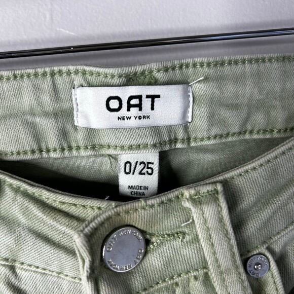 OAT NY The Shari Cropped Wide Leg Green Pants Women's 0 25 - Picture 4 of 7